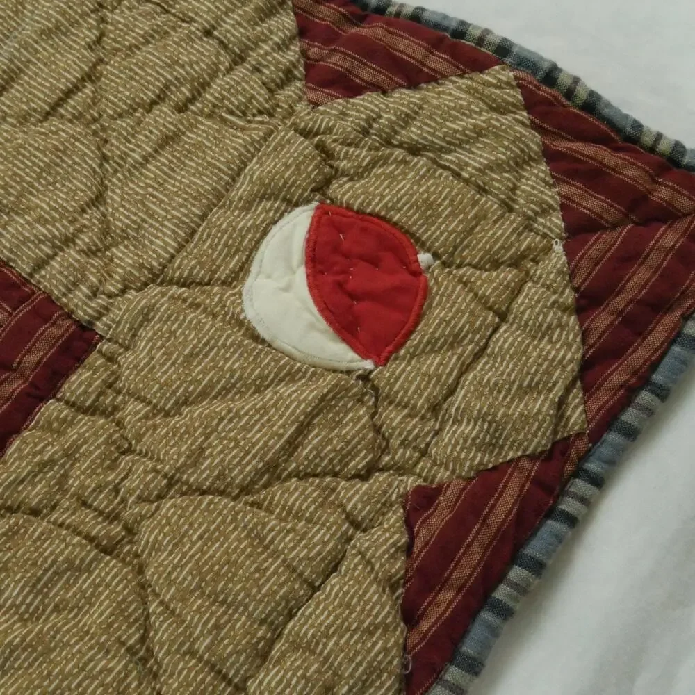 Vintage Applique‎ Fishing Quilt Man Cave Cabin Outdoor Novelty Patch Magic 58x49
